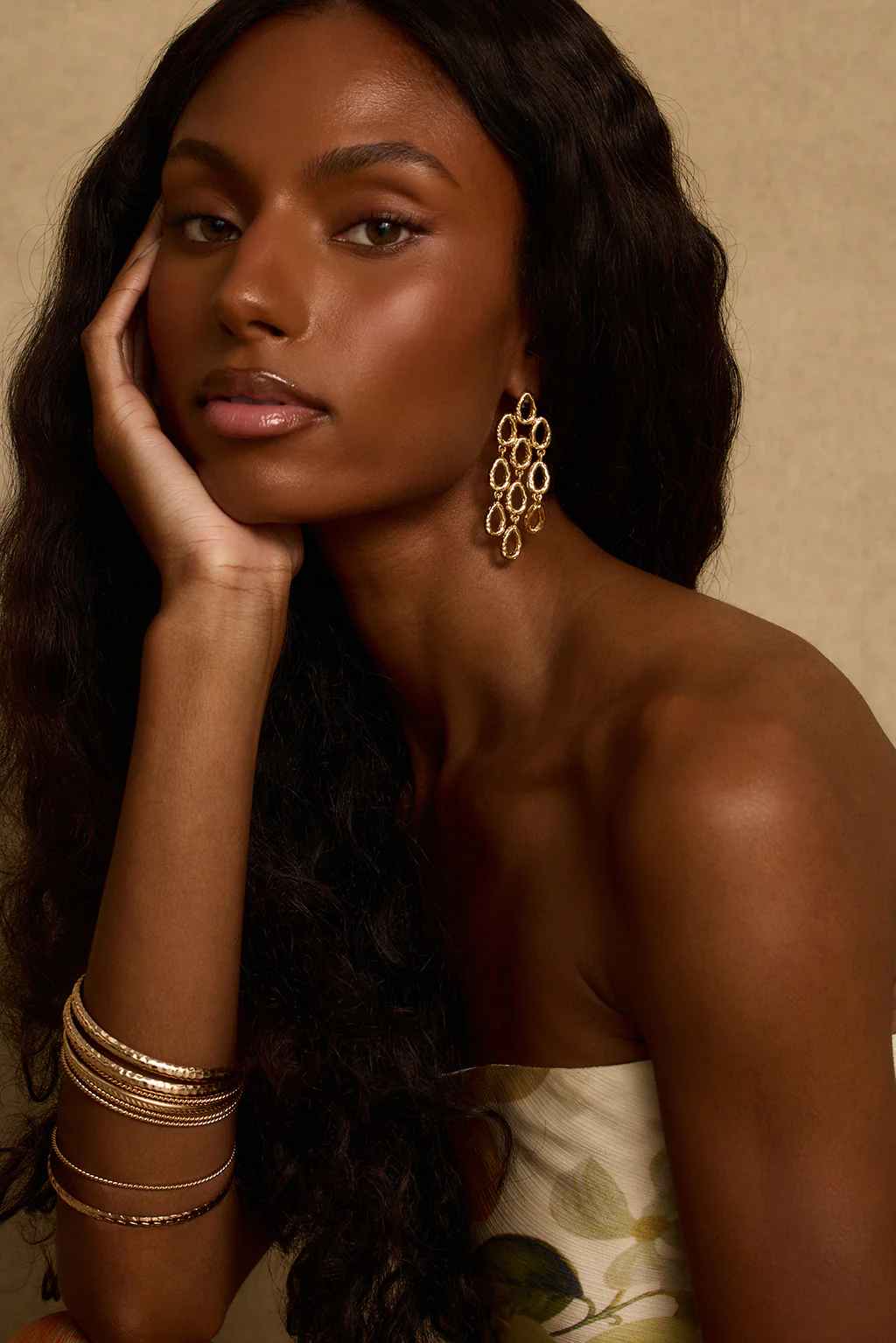 Paula Gold Statement Earrings - Image 2