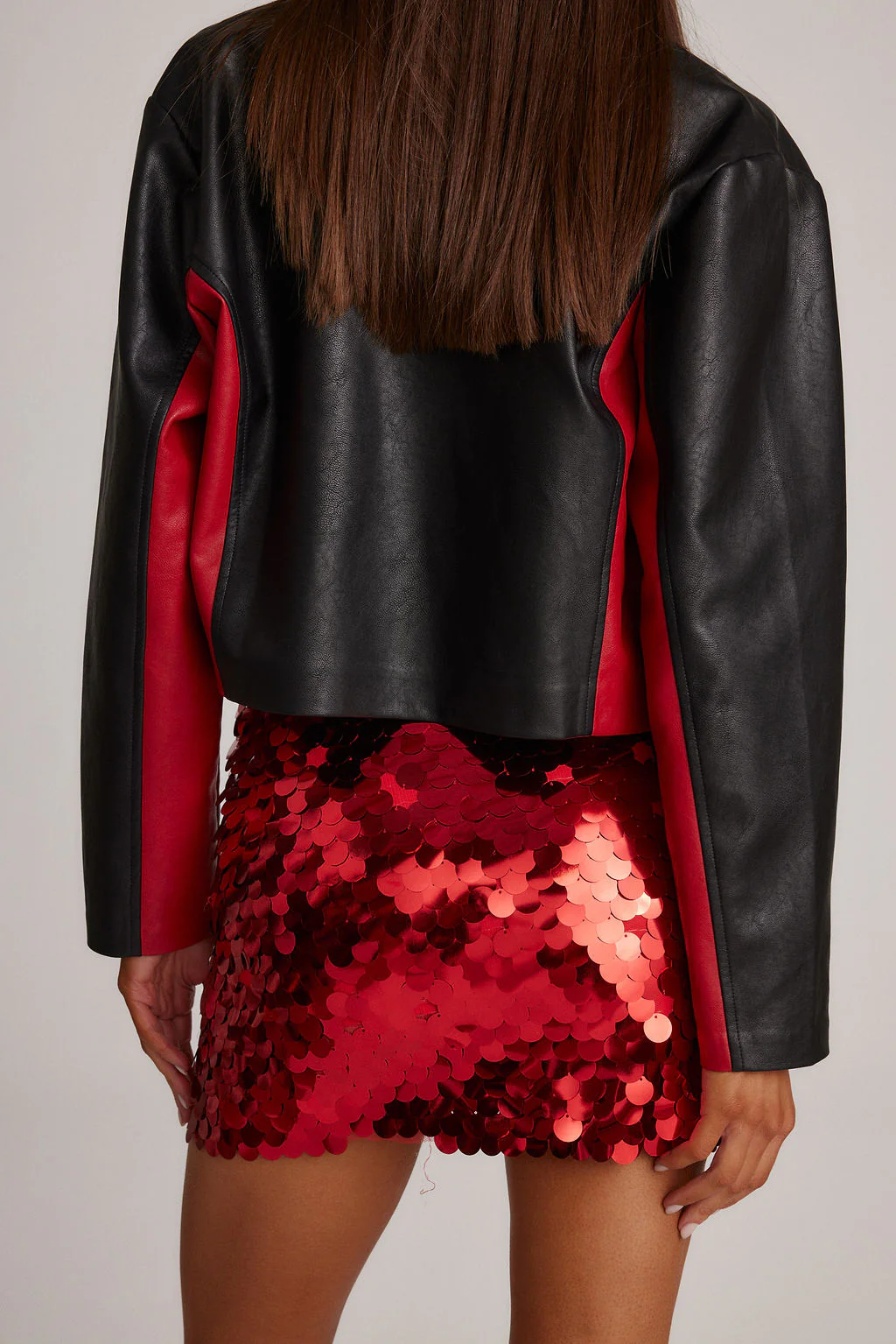 Pippa Red Disco Sequin Mini Skirt - Image 4