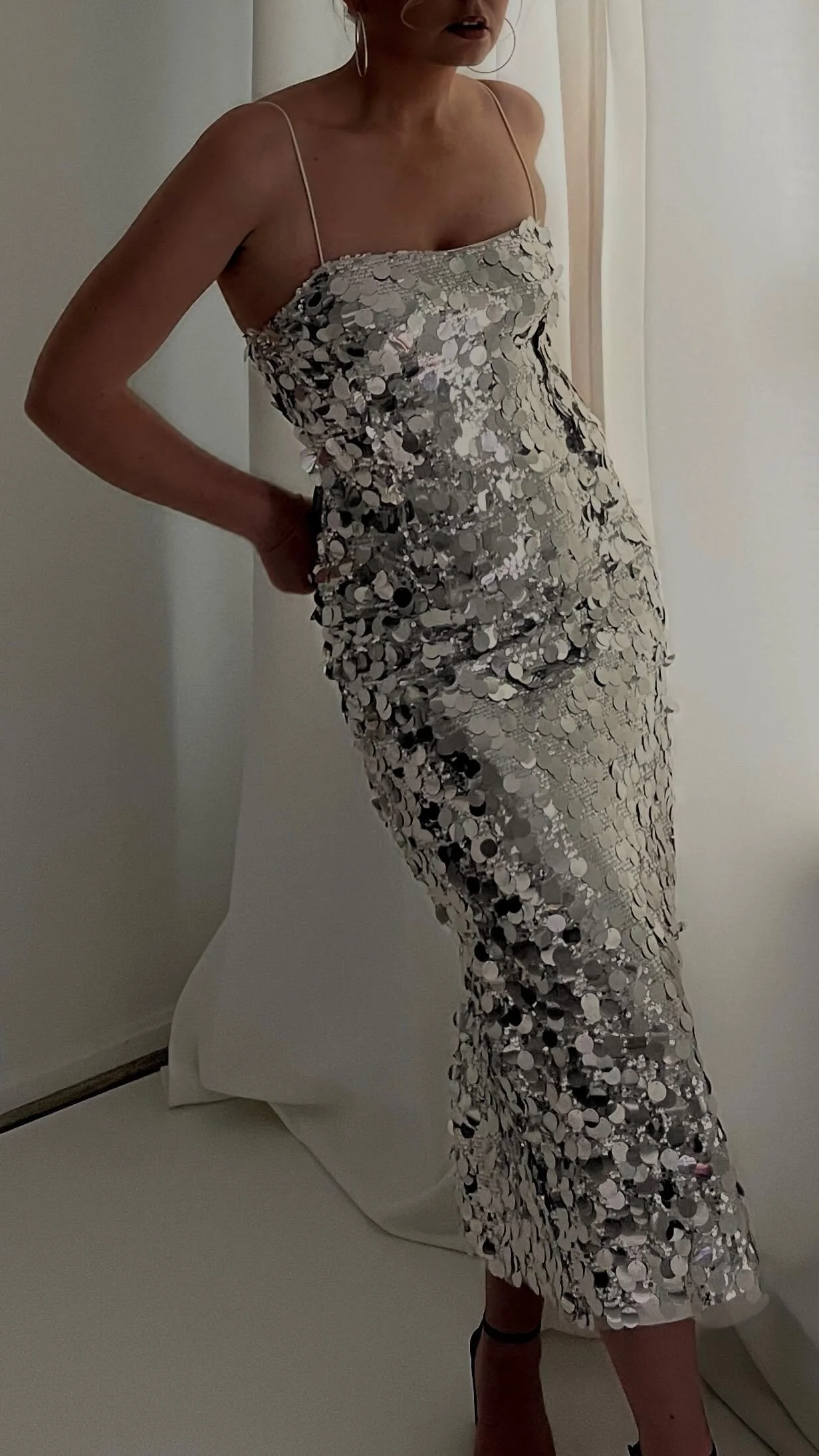 Pippa Silver Payette Maxi Dress - Image 3