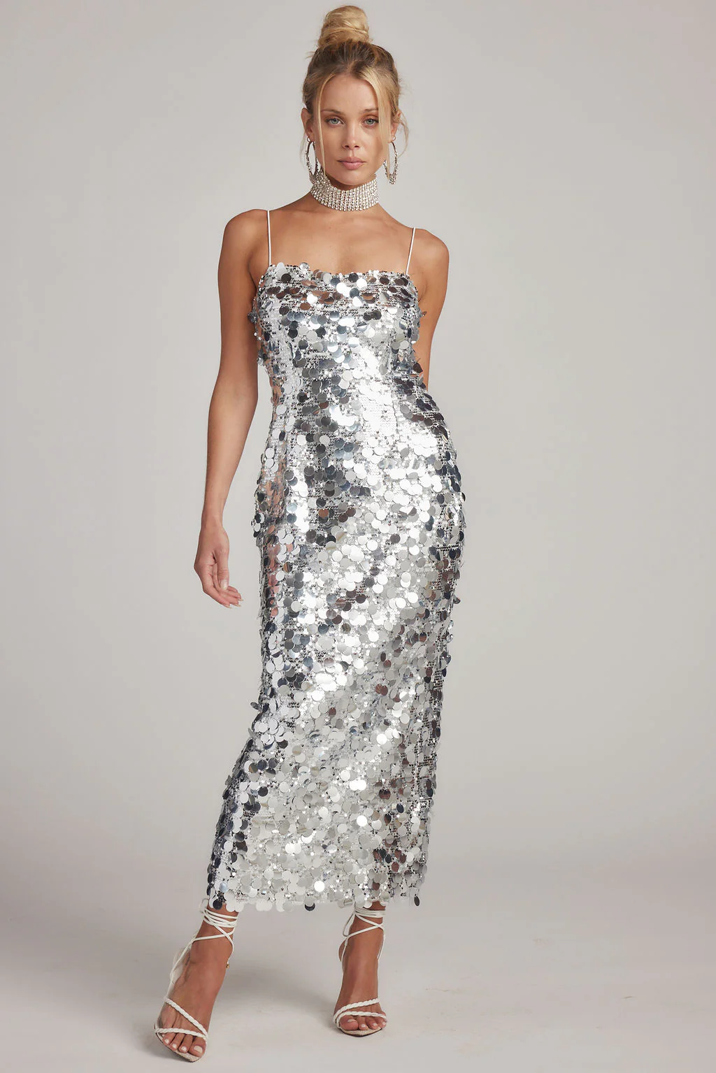 Pippa Silver Payette Maxi Dress - Image 4