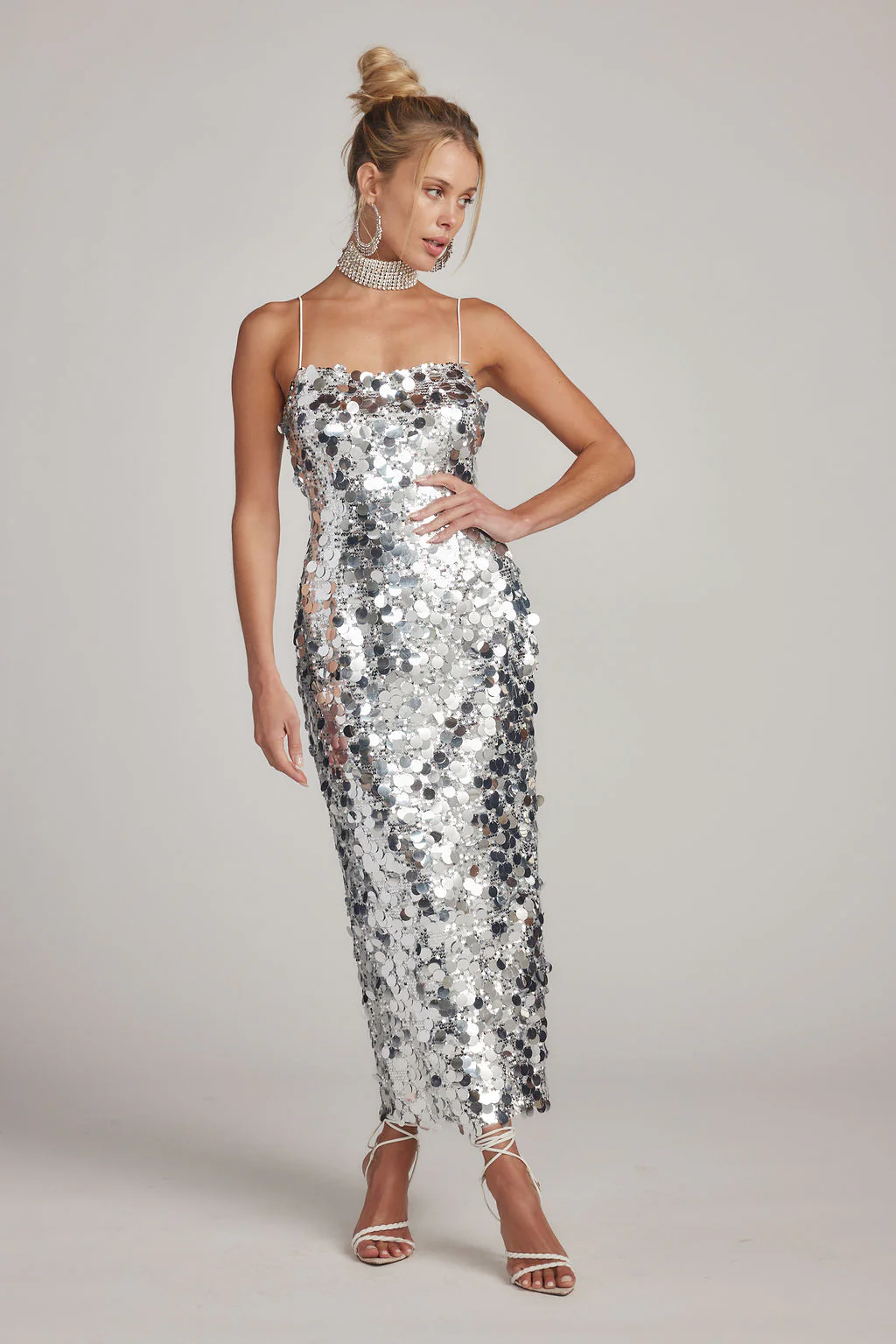 Pippa Silver Payette Maxi Dress - Image 6