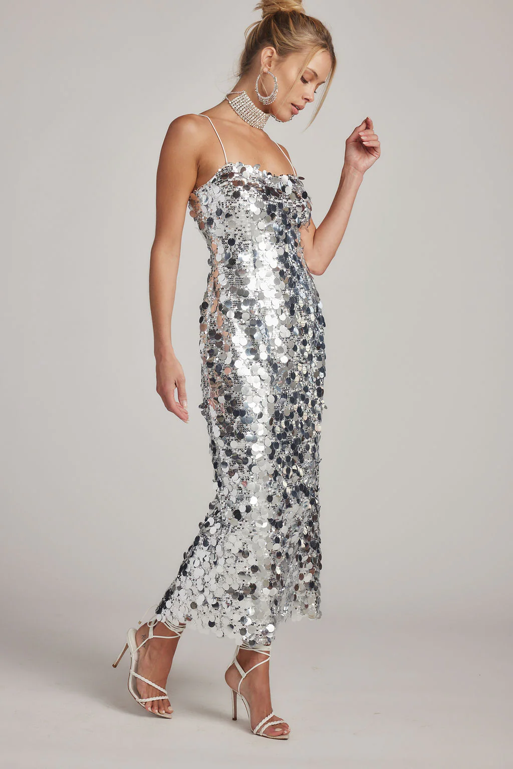 Pippa Silver Payette Maxi Dress - Image 7