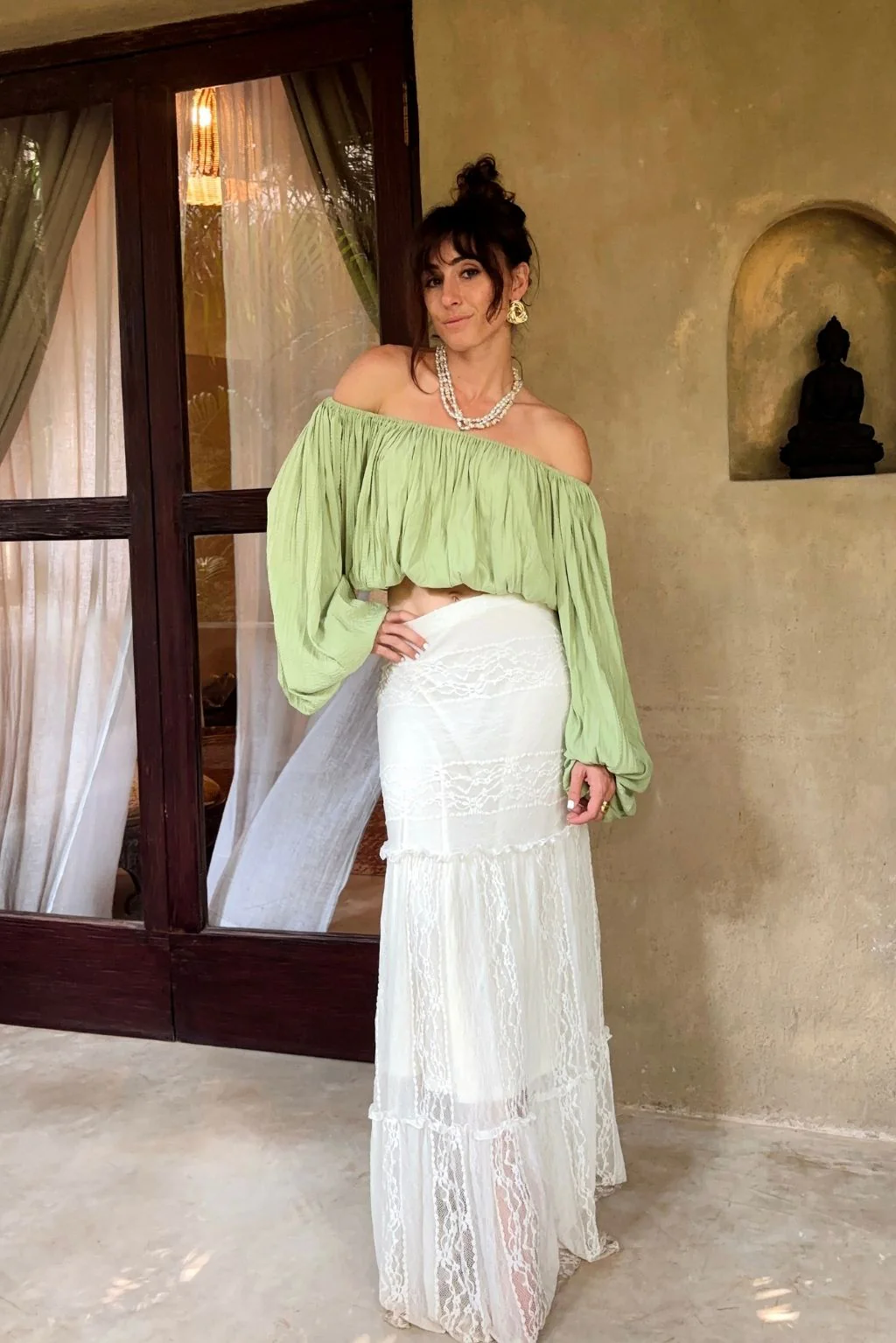 Poppy White Maxi Skirt - Image 2
