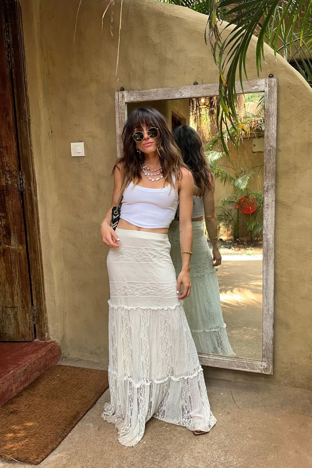 Poppy White Maxi Skirt - Image 3