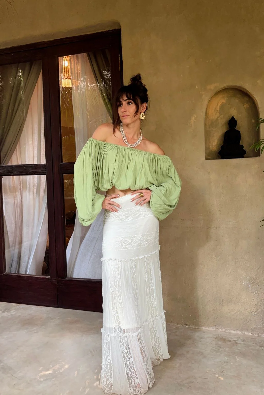 Poppy White Maxi Skirt - Image 4