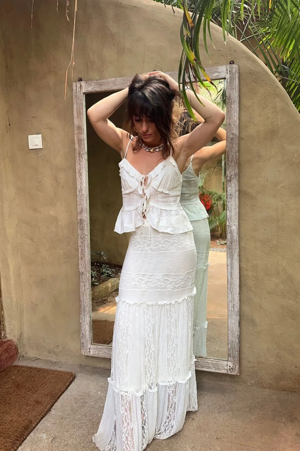 Poppy White Maxi Skirt - Image 6