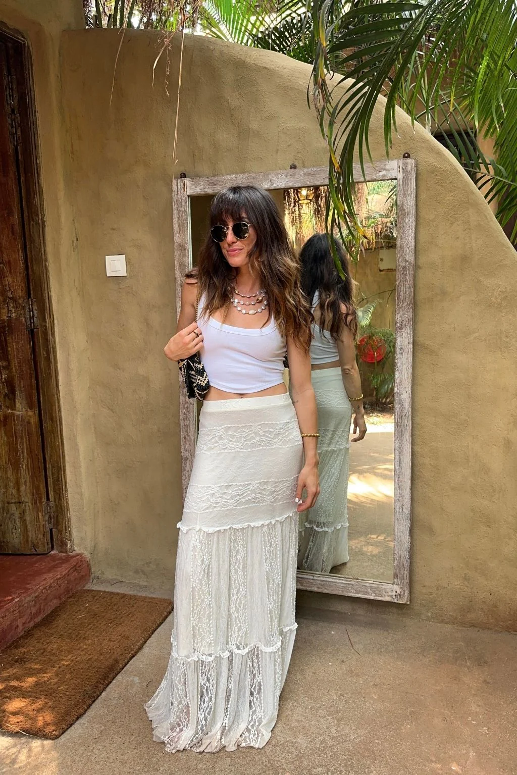 Poppy White Maxi Skirt - Image 7