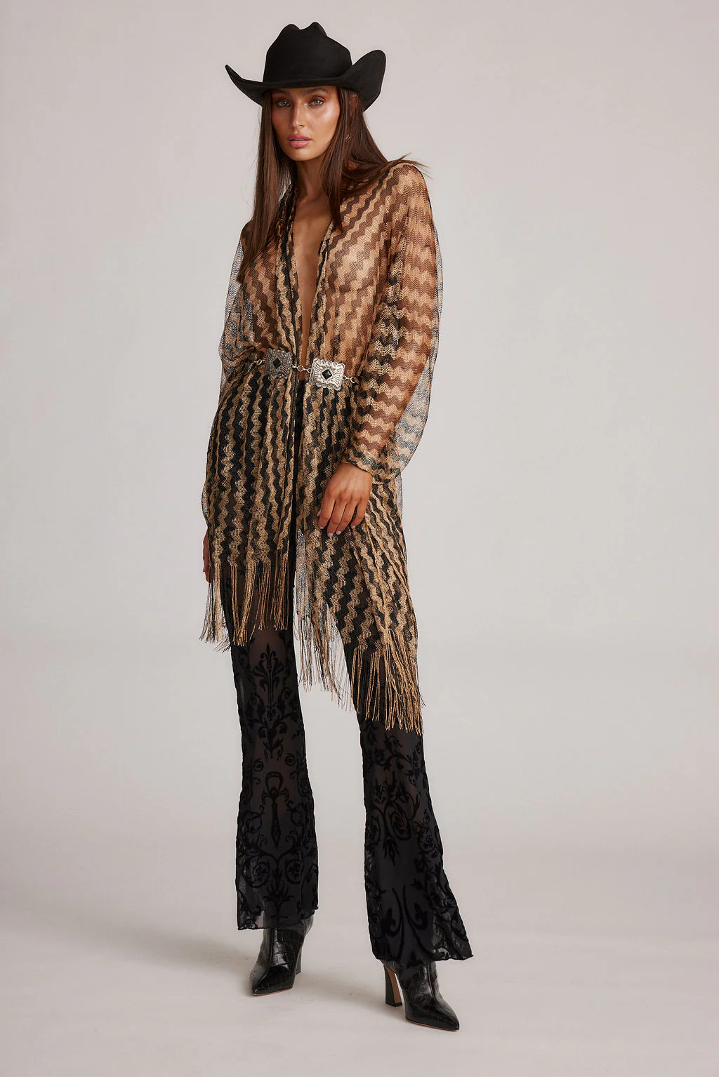Portia Gold and Black Shimmer Kimono - Image 7