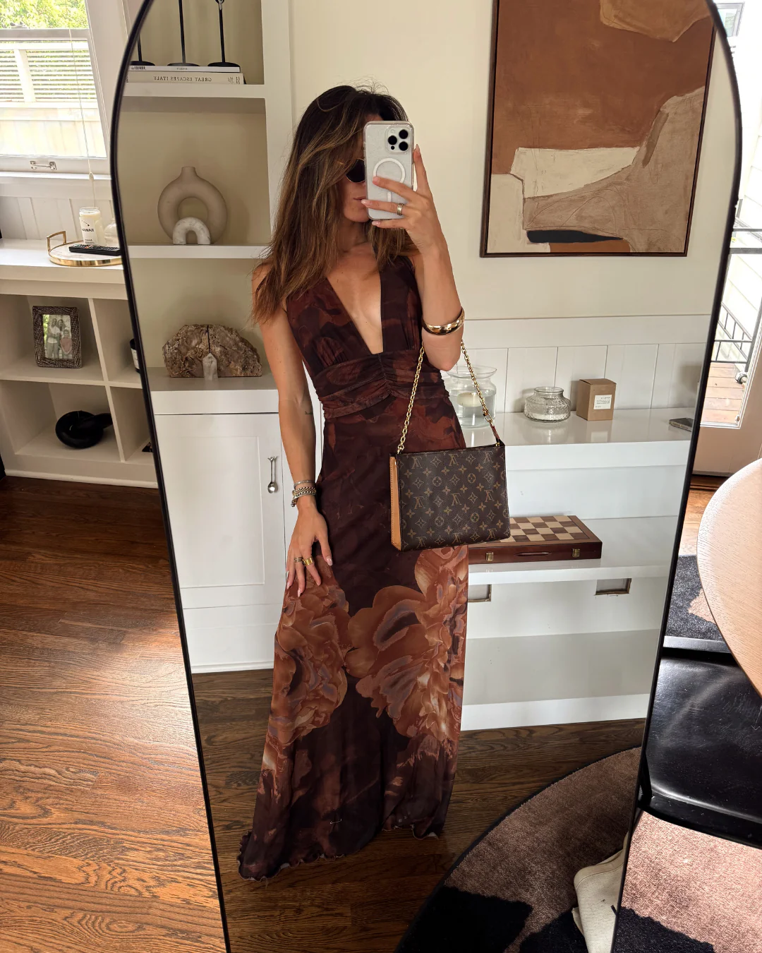 Rosalia Mocha Mesh Maxi Dress - Image 9