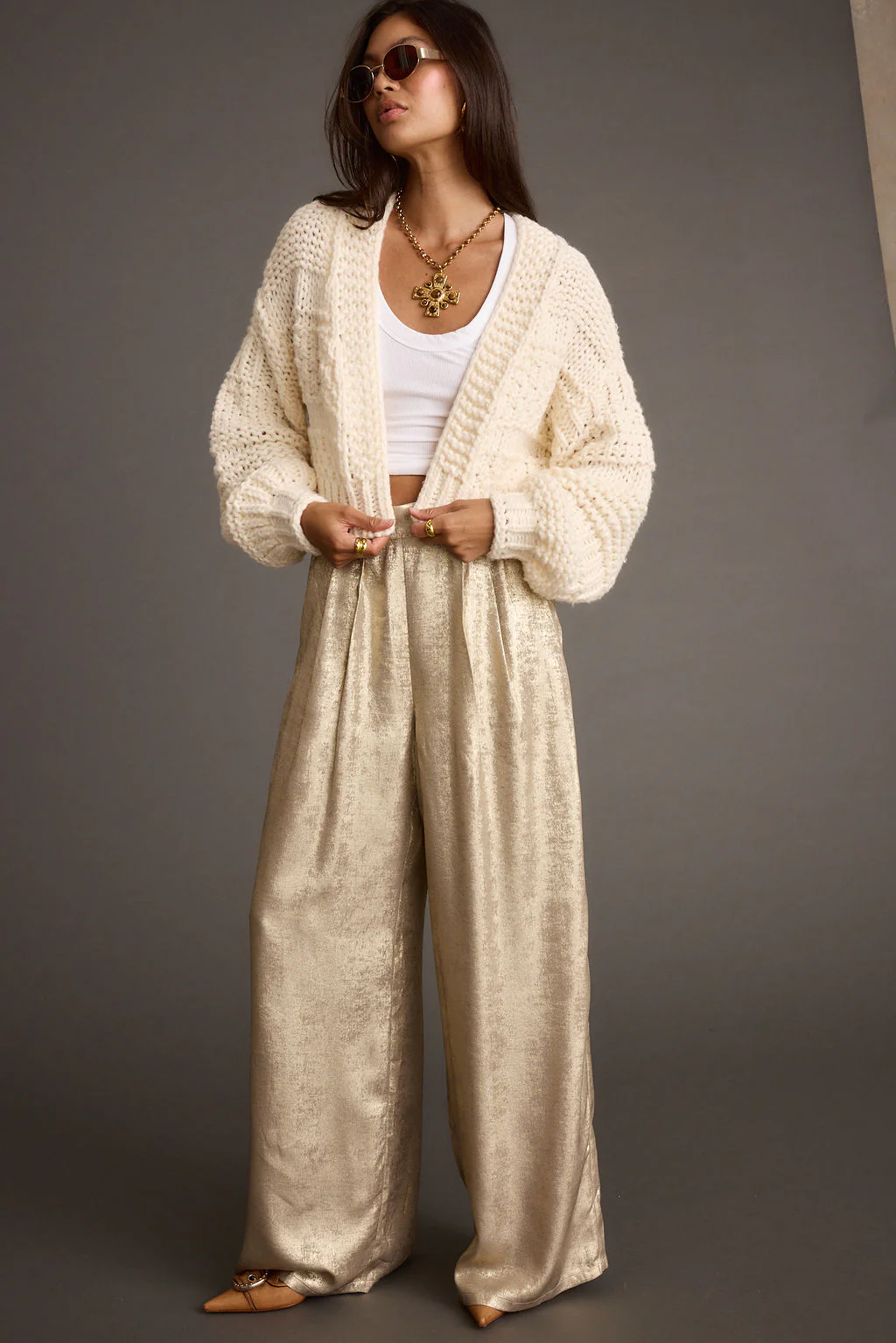 Rowan Cream Cable Knit Cardigan - Image 6