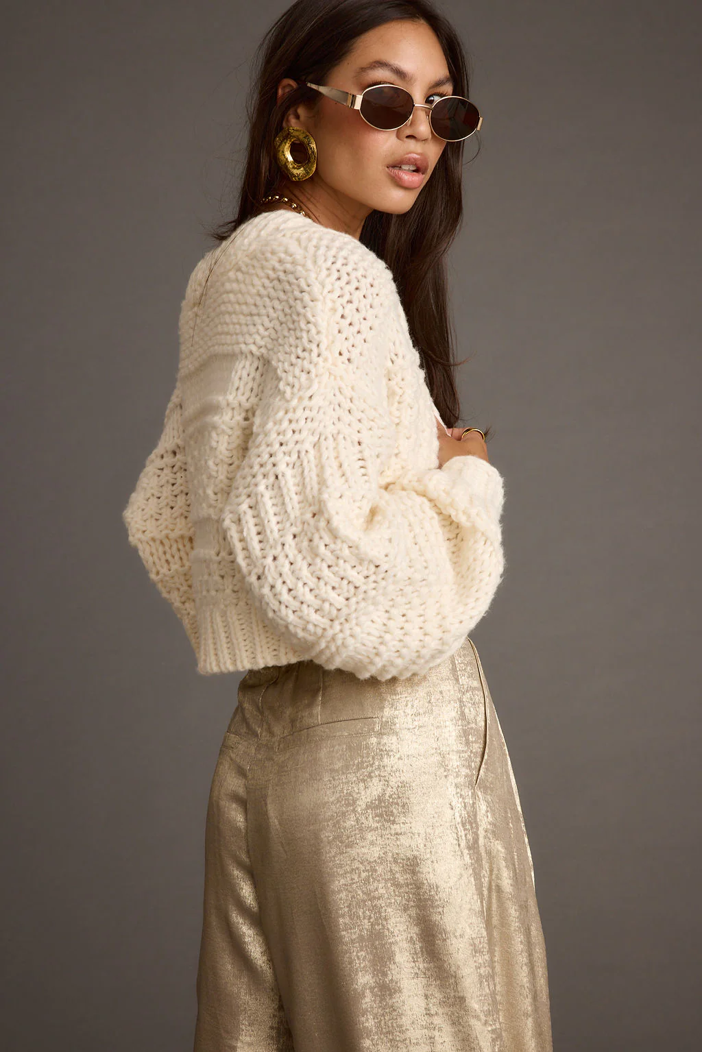 Rowan Cream Cable Knit Cardigan - Image 7
