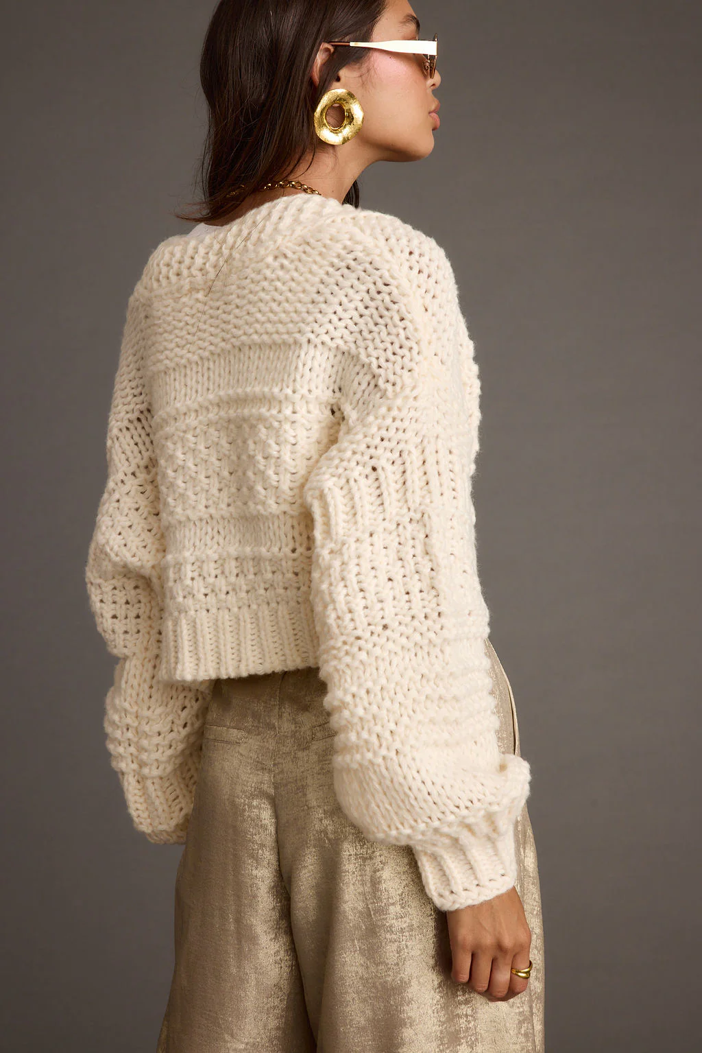 Rowan Cream Cable Knit Cardigan - Image 8