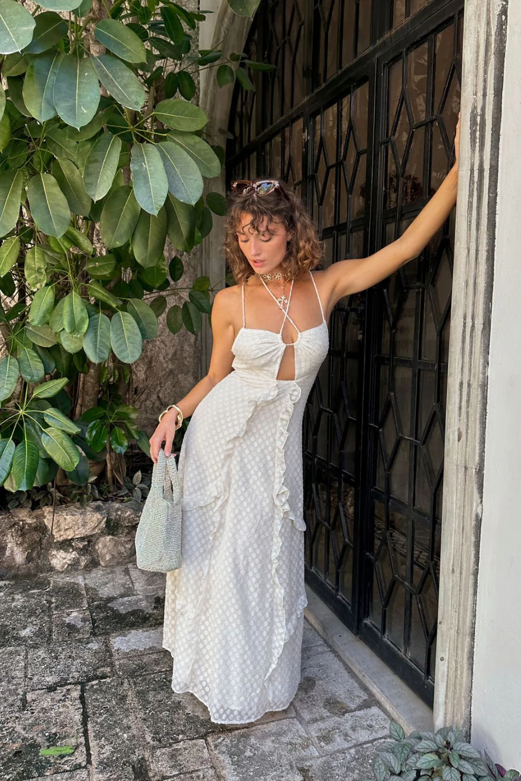 Saint Lawerence Cream Ruffle Maxi Dress - Image 4