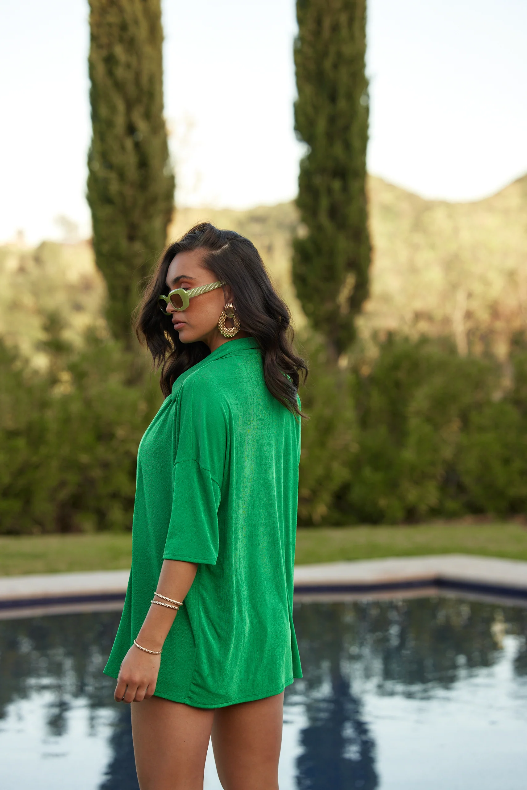 San Domenico Green Open Front Top - Image 3