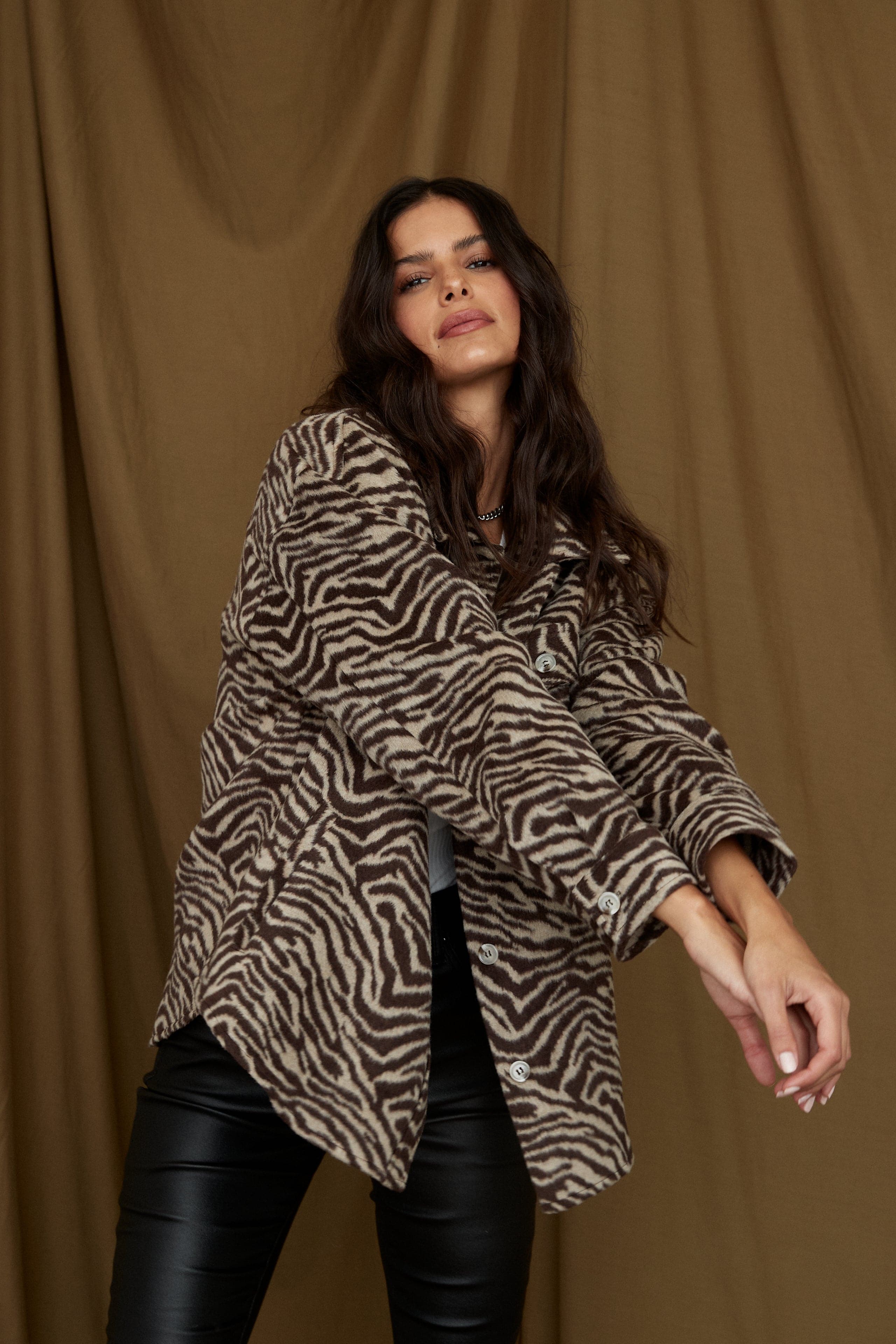 Savanna Brown Zebra Shacket - Image 6