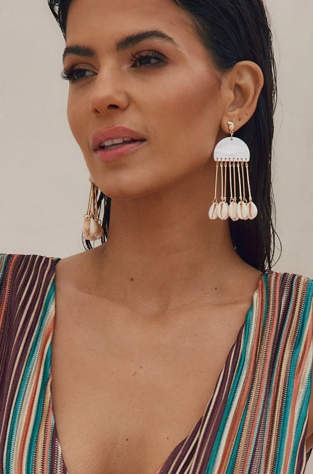 Shell Drop Earrings - Image 2