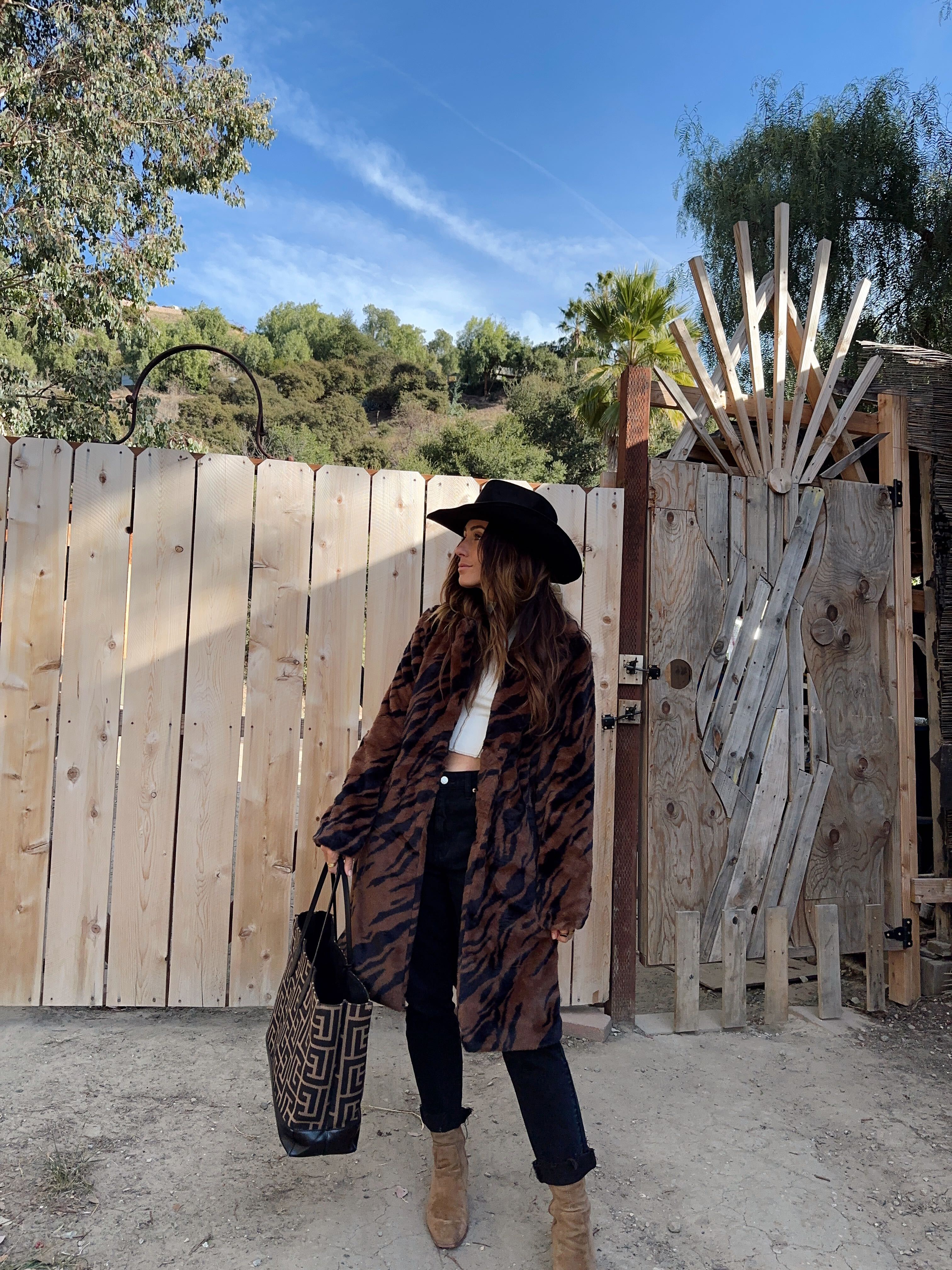 Sienna Brown Tiger Faux Fur Coat - Image 3