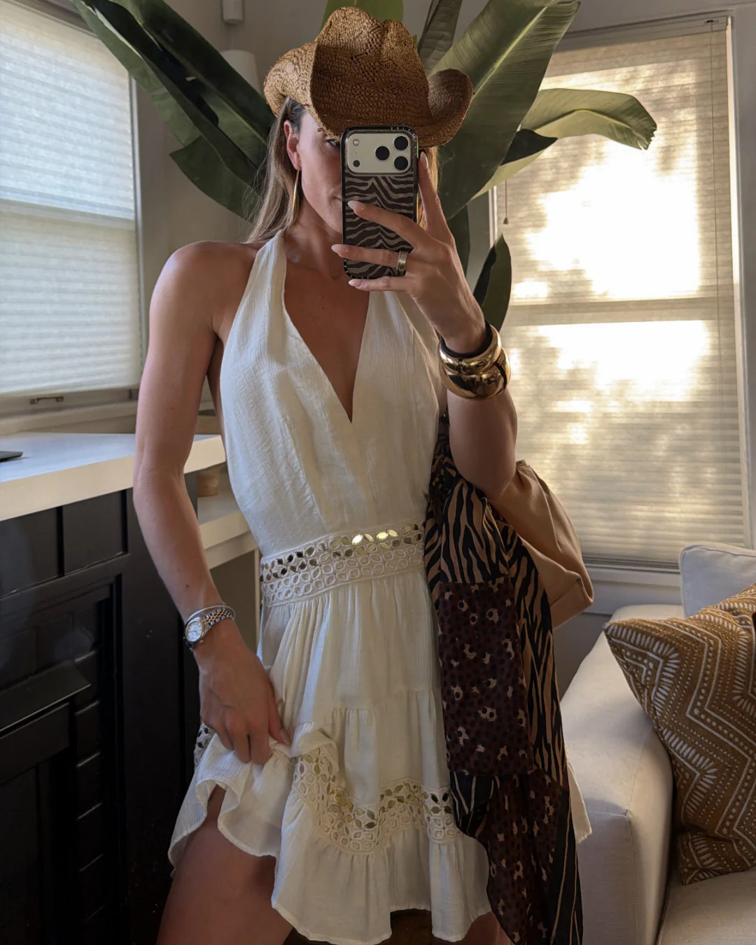 Solana White Halter Mini Dress - Image 7