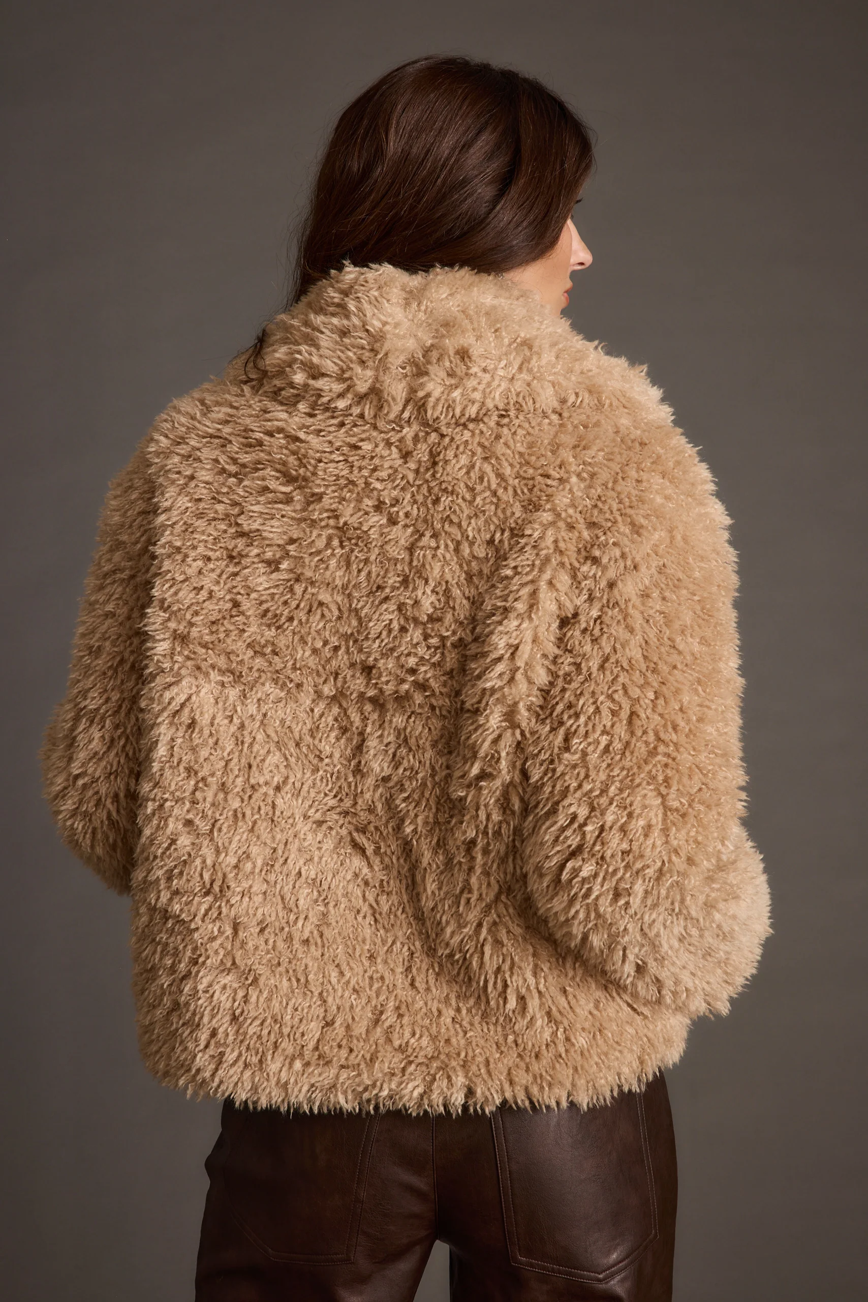 Suki Camel Shearling Coat - Image 7