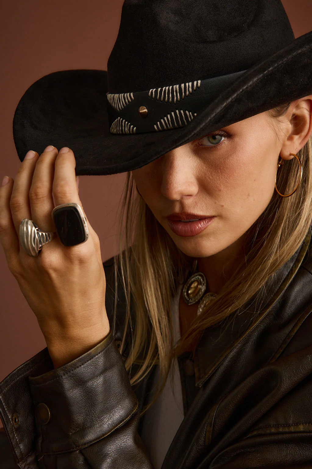 Talon Black Suede Cowboy Hat - Image 6