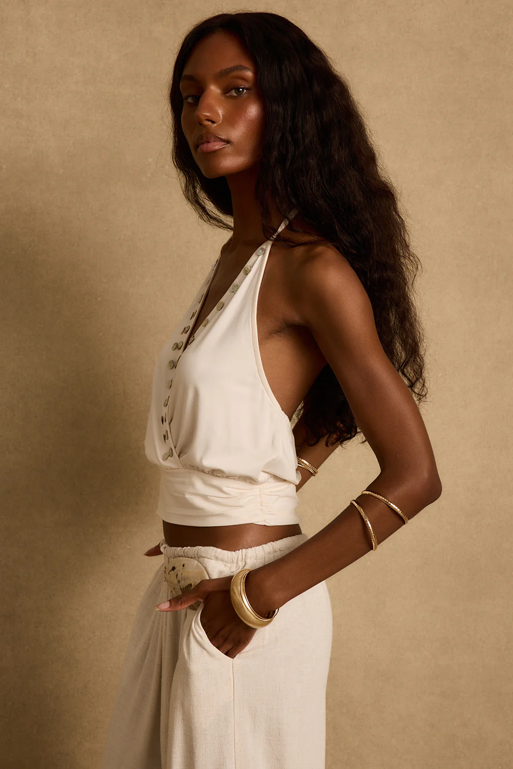 Venice Ivory Halter Top - Image 5