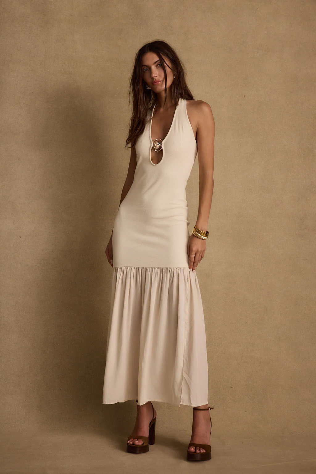 Viviana Cream Halter Maxi Dress - Image 9