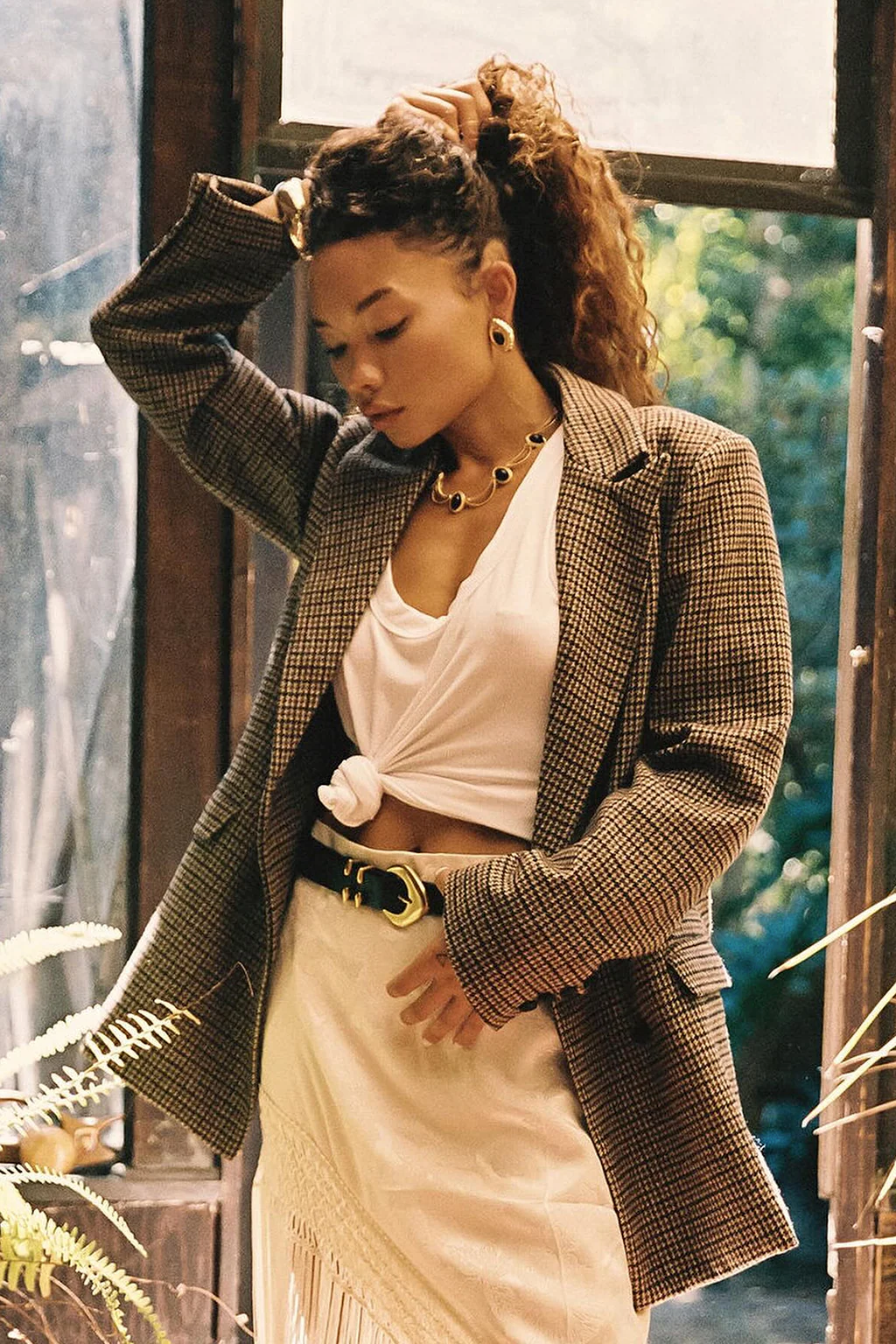West Village Brown Plaid Blazer - Image 2
