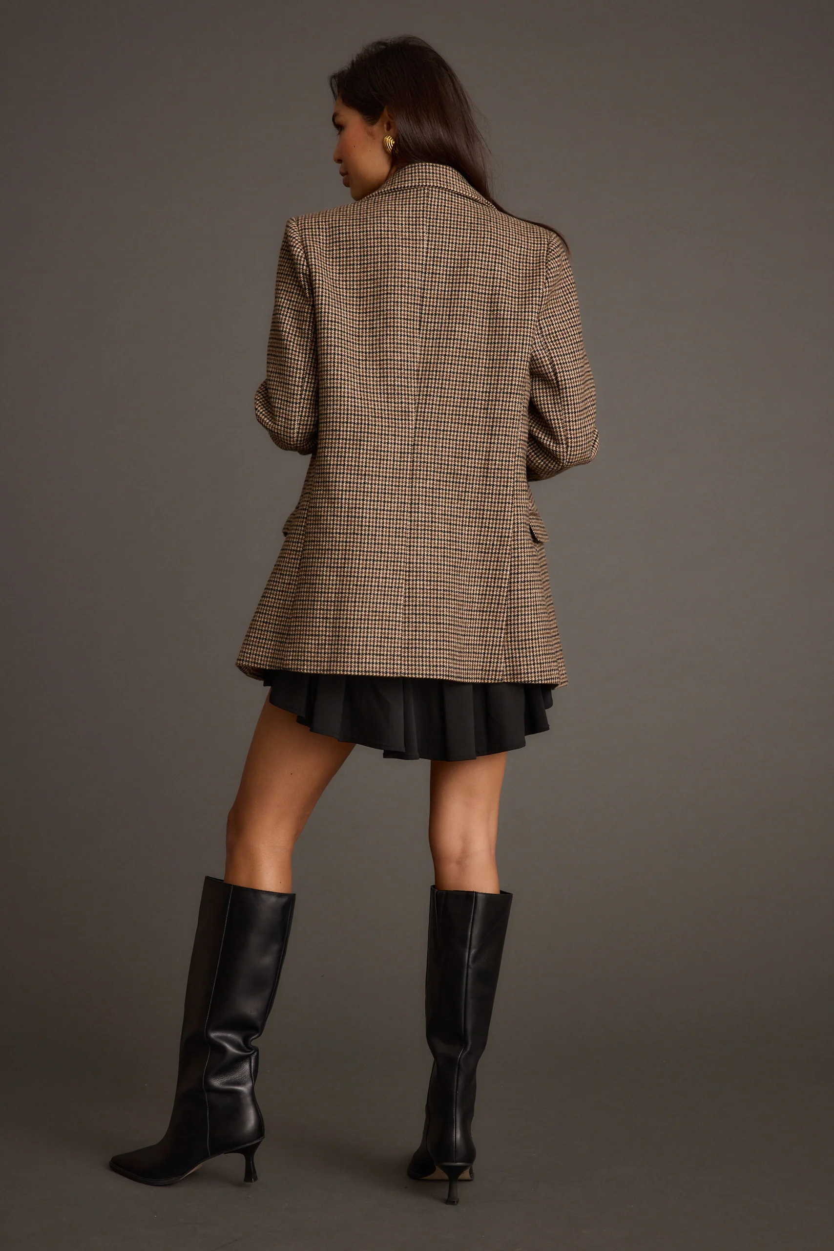 West Village Brown Plaid Blazer - Image 4