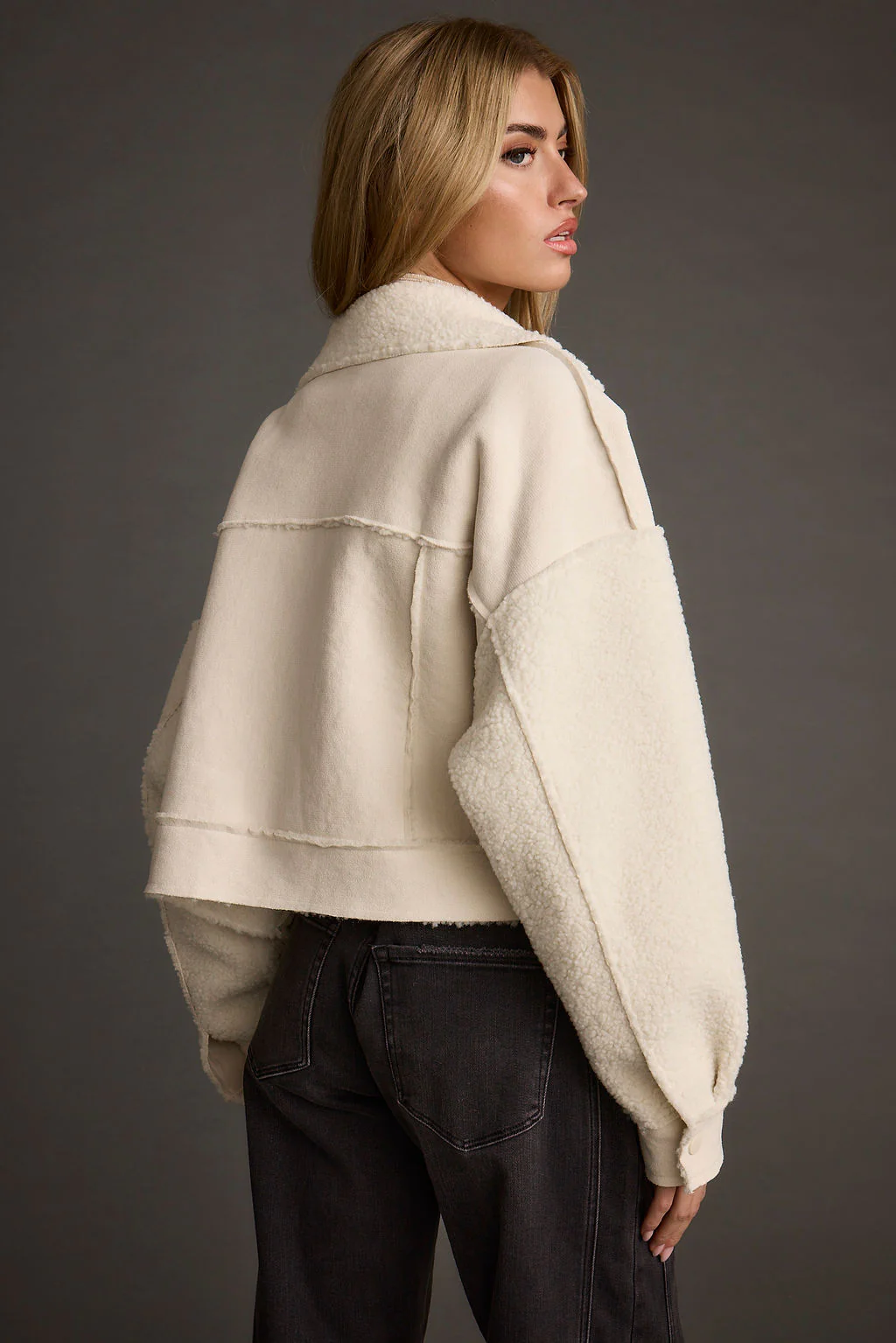 Whiteout Sherpa Cropped Jacket - Image 5