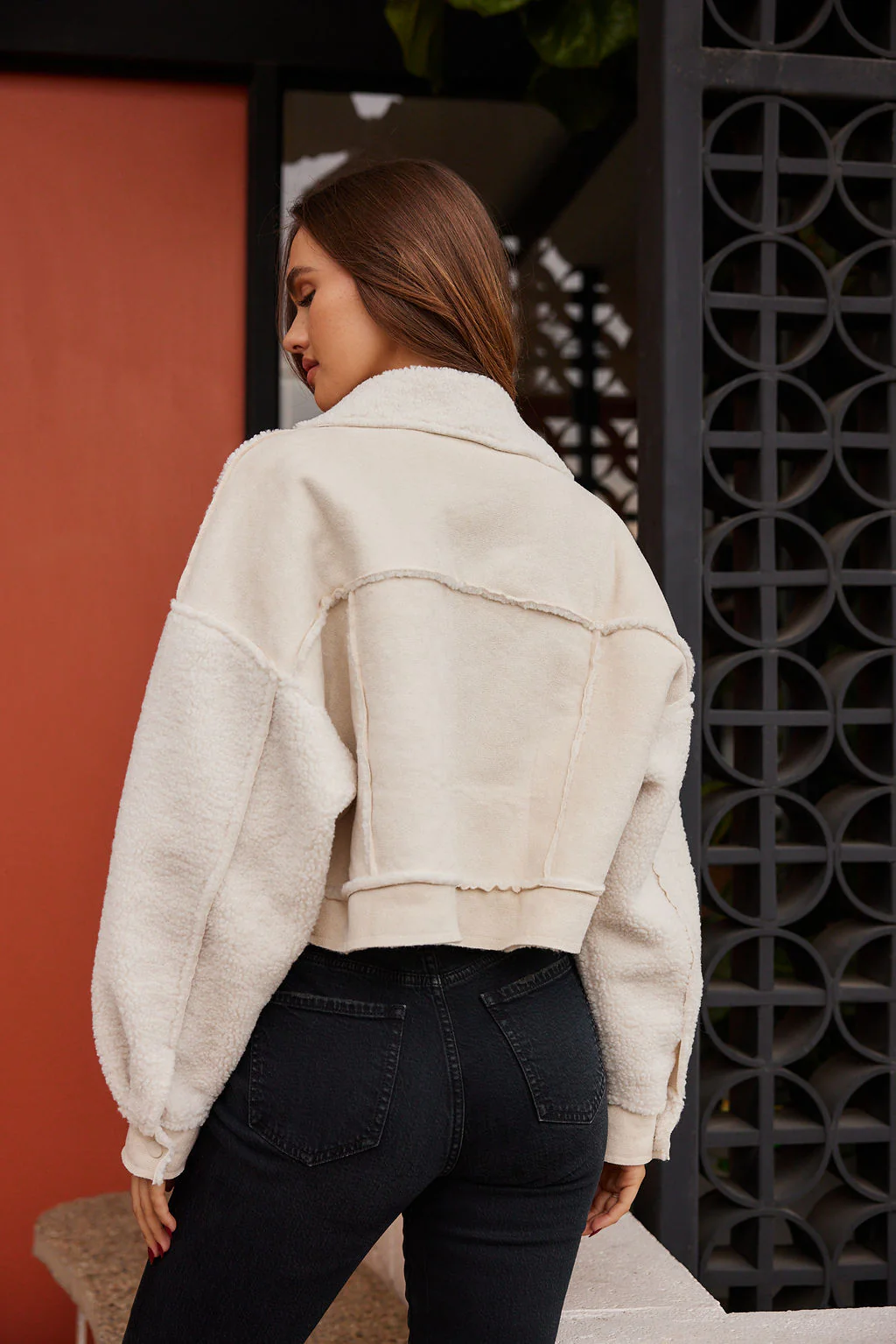 Whiteout Sherpa Cropped Jacket - Image 7