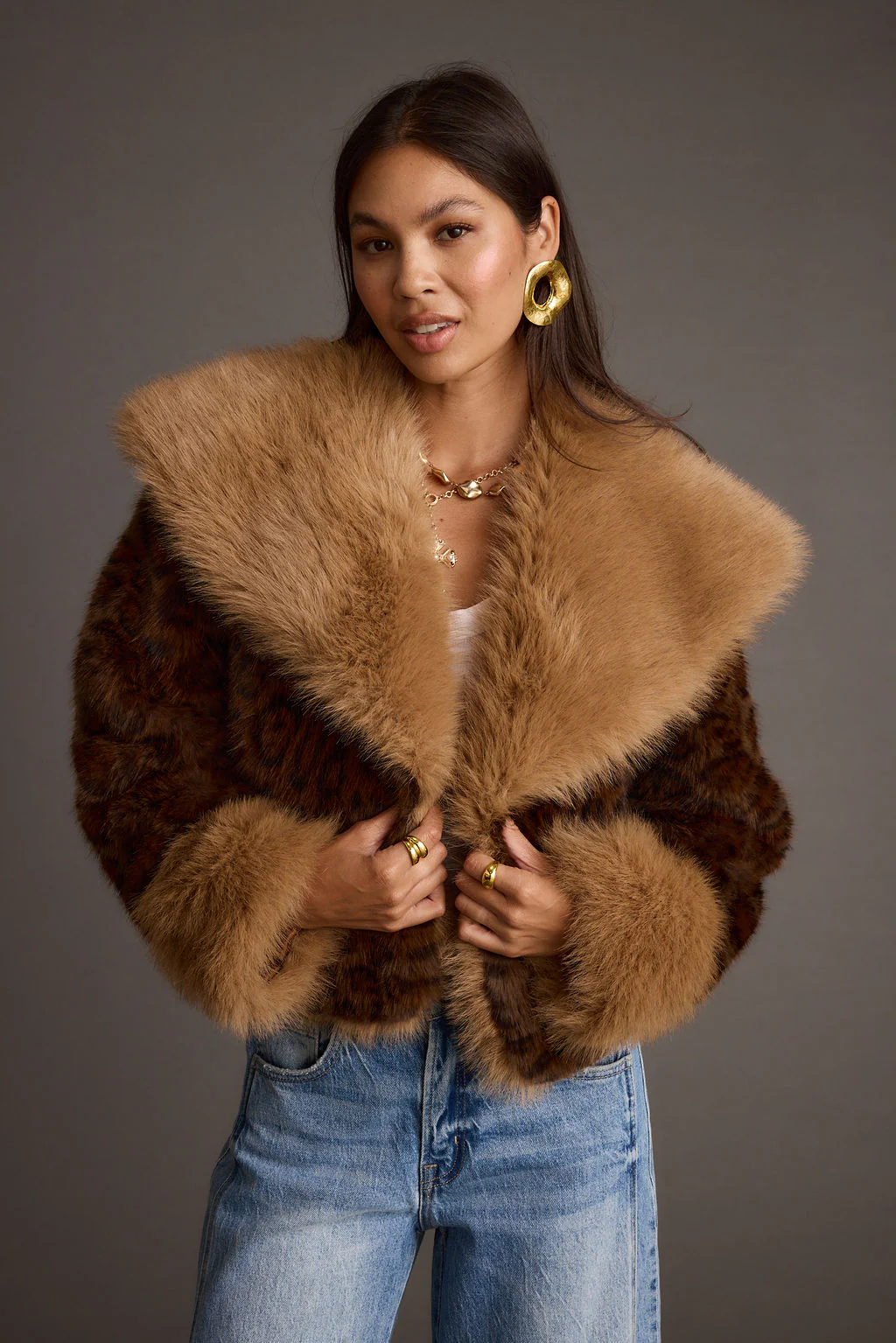 Wild Heart Leopard Faux Fur Cropped Jacket - Image 2