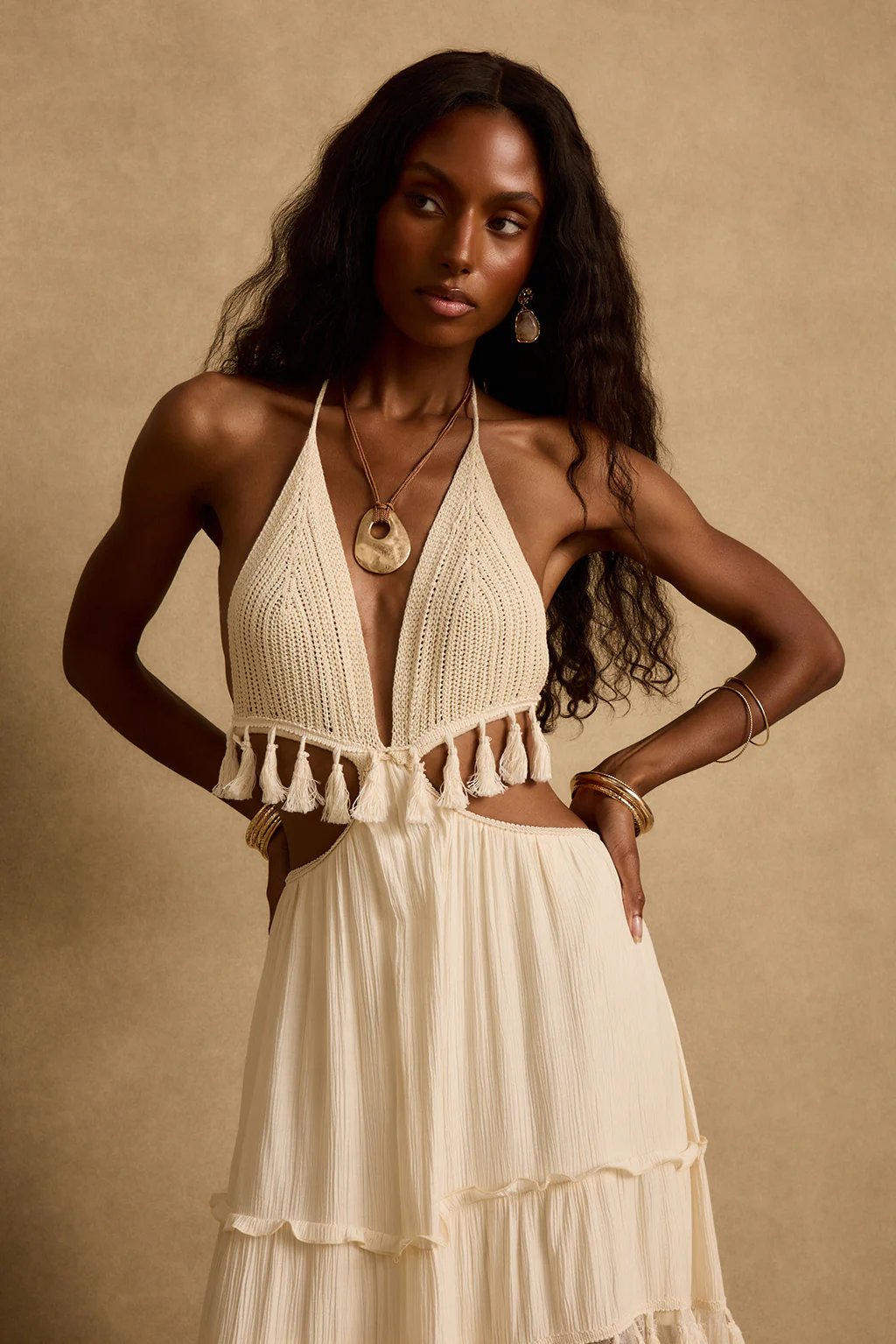 Willow Cream Maxi Dress - Image 8