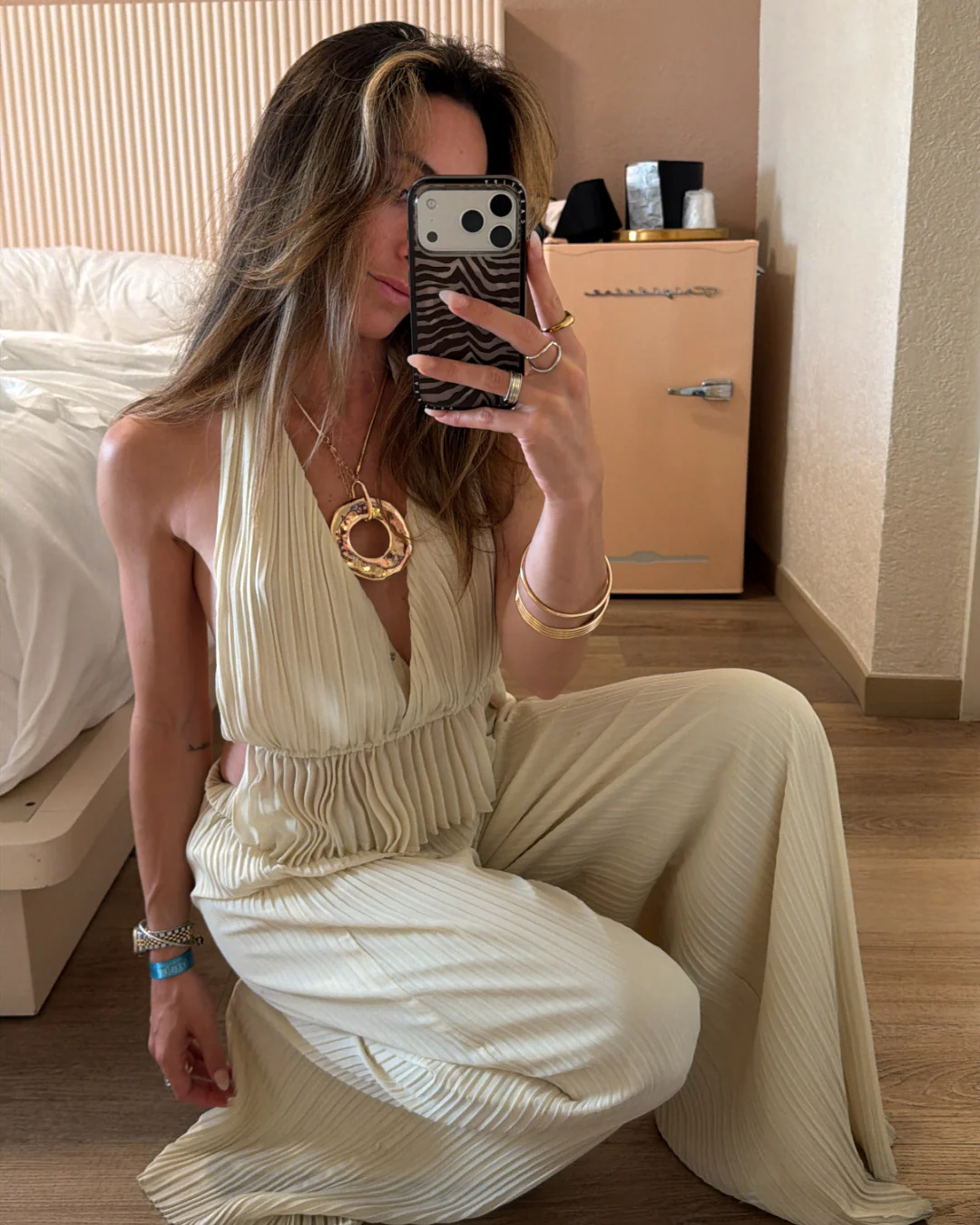 Costa Cream Plisse Halter Top - Image 10